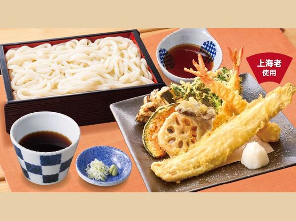 上海老と一本穴子天せいろうどん