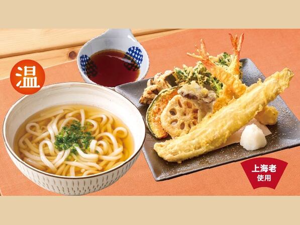 上海老と一本穴子天ぷらうどん