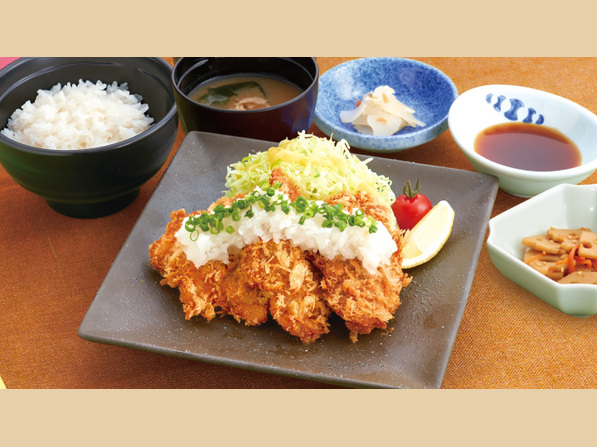 ひれかつおろしポン酢定食