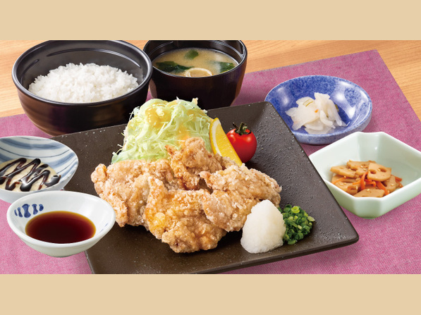 若鶏の竜田揚げおろしポン酢＆テリタル定食