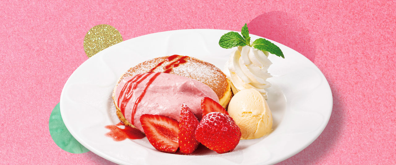 あまおうのバターミルクパンケーキ2枚