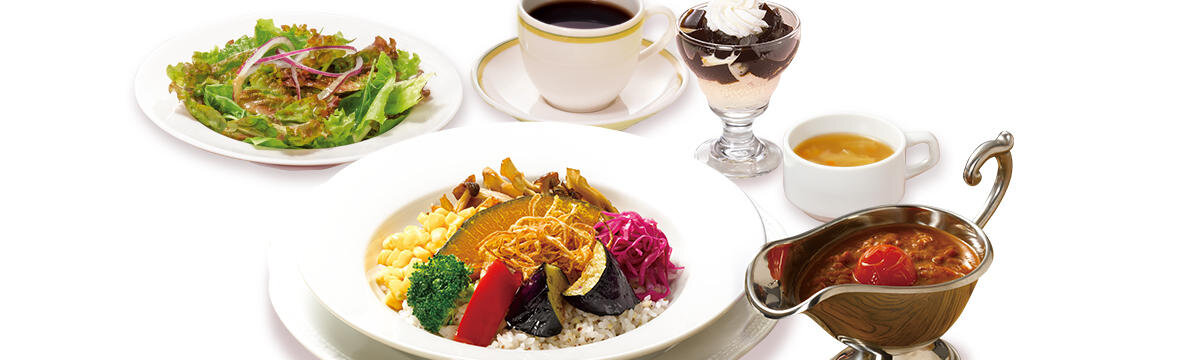 NIKUVEGEベジタブルカレー＆雑穀ごはん スペシャルランチ（グリーンサラダ・スープ・デザート・ドリンク付）