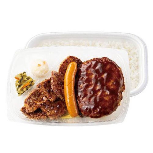 ハンバーグ＆カットステーキ弁当(ウインナー付)