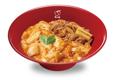 牛あいがけ親子丼