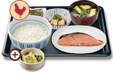 銀鮭鶏小鉢朝食