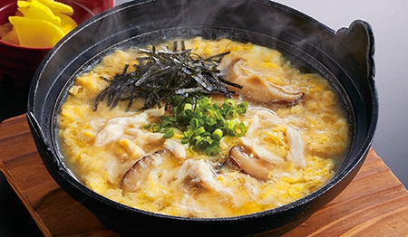 鶏肉としいたけの中華風玉子雑炊