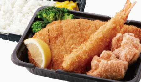 はみ出るチキンかつのバラエティフライ弁当