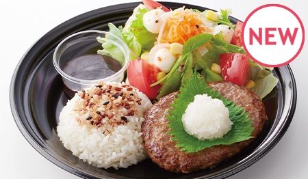 キヌアとサラダのバランスハンバーグプレート