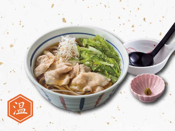 豚肉と水菜のハリハリそば［温］