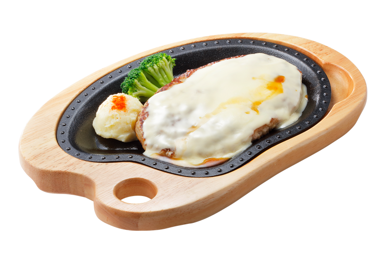 フォンデュ風チーズバーグステーキ