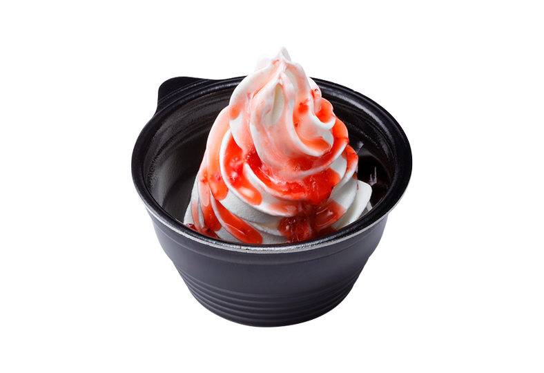 北海道ソフトクリーム(イチゴソース)