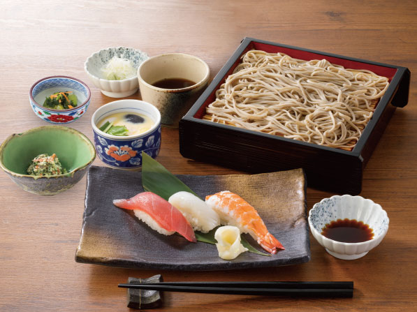せいろそば［冷］と握り三貫定食