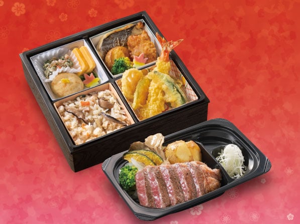 松花堂弁当　サーロインステーキ付