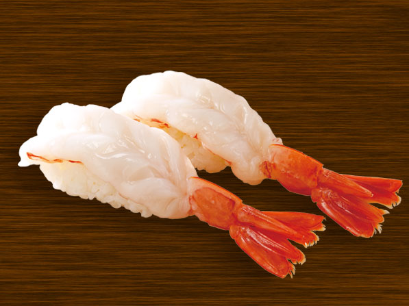 天然特大生えびの握り