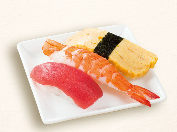 ちびっこ三貫握り（わさびぬき）