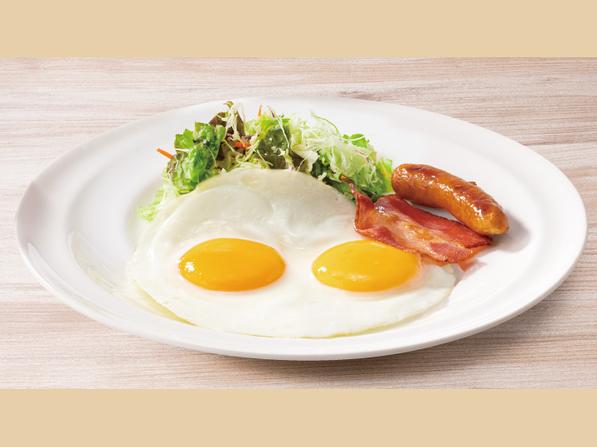 （単品）目玉焼き＆ベーコンソーセージ