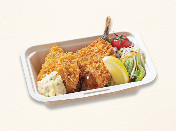 広島県産牡蠣フライと長崎県産アジフライ（お弁当）