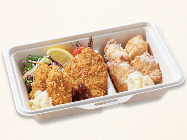鶏竜田＆牡蠣フライと長崎県産アジフライセット（おかず）