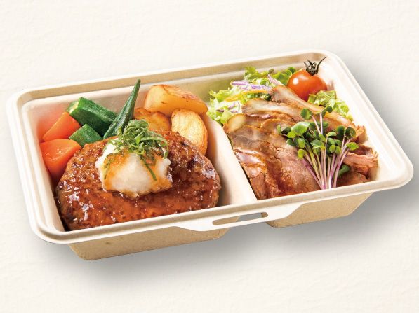 ローストビーフ＆大葉おろしハンバーグセット（おかず）