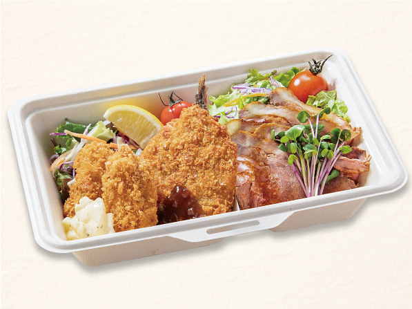 ローストビーフ＆牡蠣フライと長崎県産アジフライセット（おかず）
