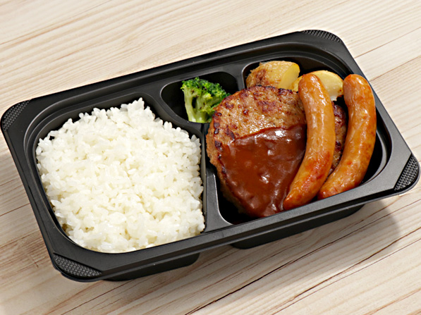 ミニハンバーグ＆ダブルソーセージ　デミグラ弁当