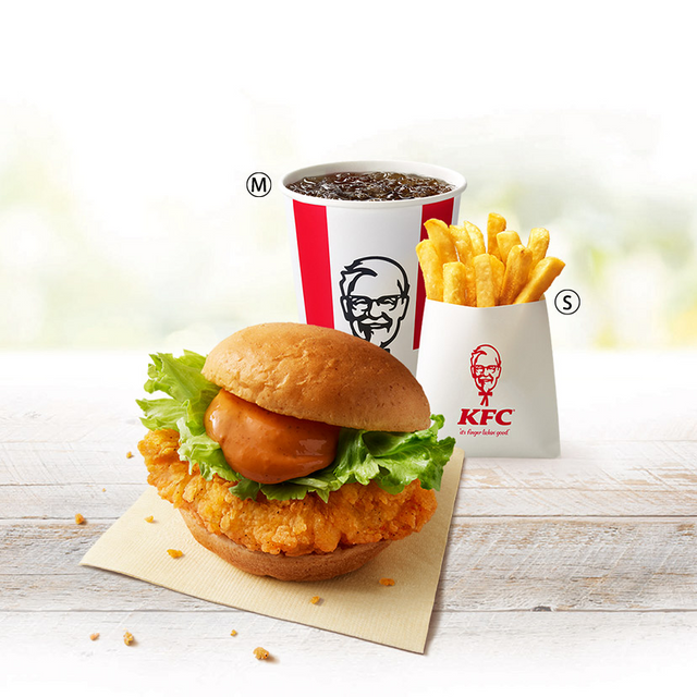 辛口チキンフィレバーガーセット