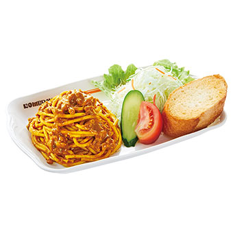 「旨辛スパイシーカリー」インディアンスパゲッティ（ドリンク注文時）