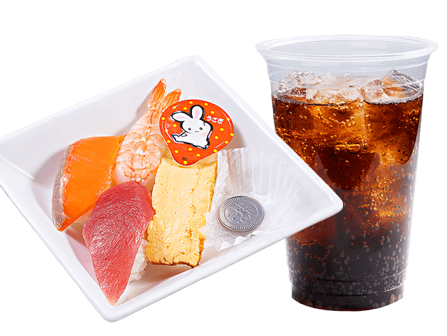 おこさま寿司とコーラM