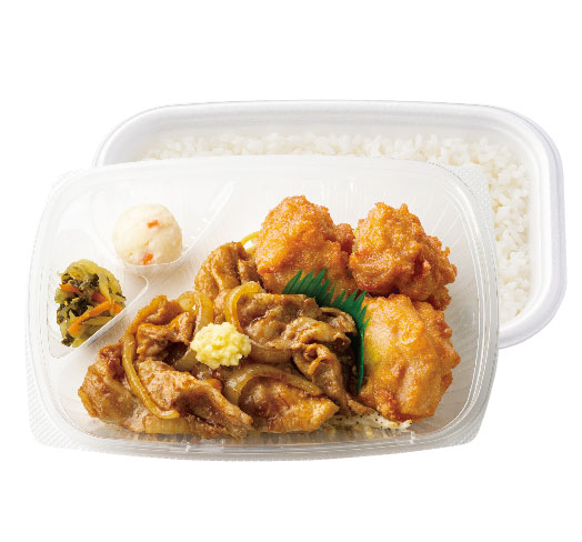 しょうが焼き&から揚弁当
