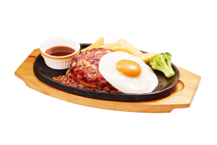 とろ～り目玉焼きの手ごねハンバーグ