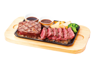 直火焼き厚切りリブロースステーキ&みすじステーキ