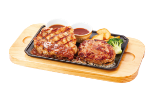 直火焼きグリルチキン＆手ごねハンバーグ