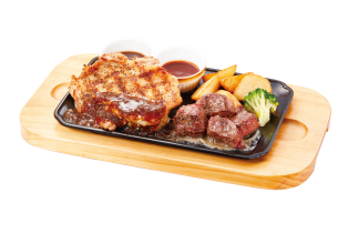 直火焼きグリルチキン＆乱切りステーキ