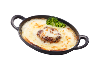 手ごねデミグラスハンバーグのホワイトドリア