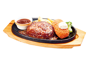 手ごね合挽きハンバーグ＆カニコロ