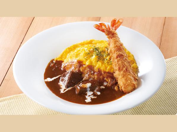 ビーフシチューオムライス
+ブラックタイガー海老フライ