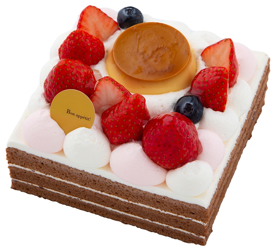 【1~3月限定】紅ほっぺ種苺とプリンのキューブデコレーション