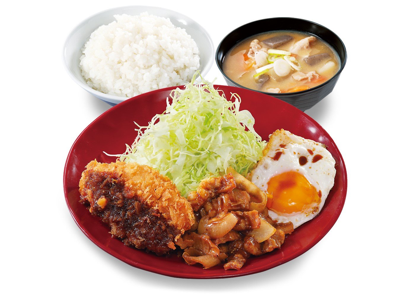ホル玉とロースカツの合い盛り定食
