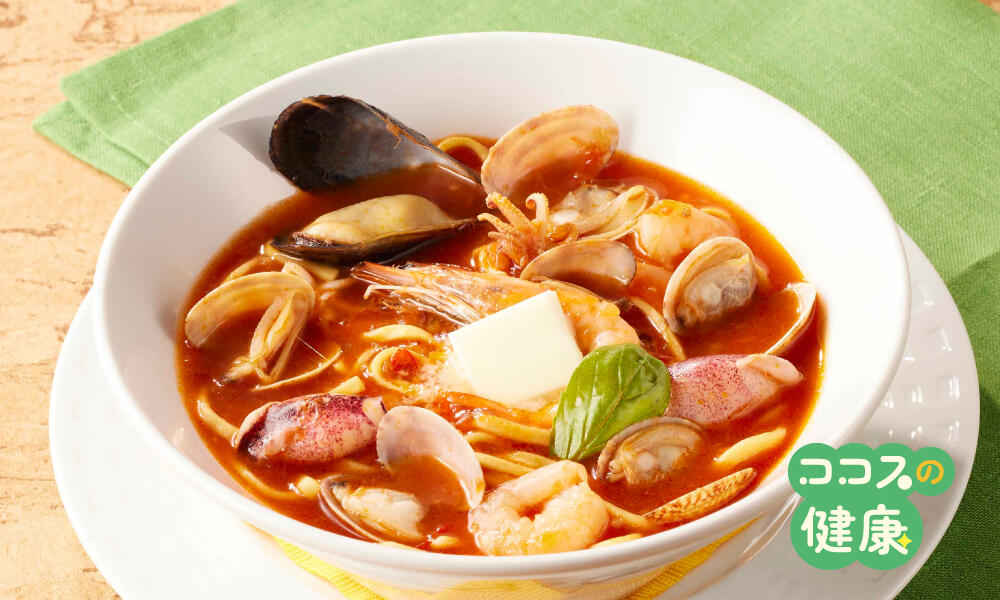 低糖質麺の魚介のスープパスタ