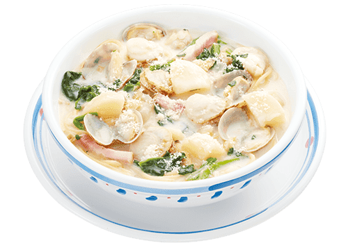 帆立とあさりのチャウダースープパスタ